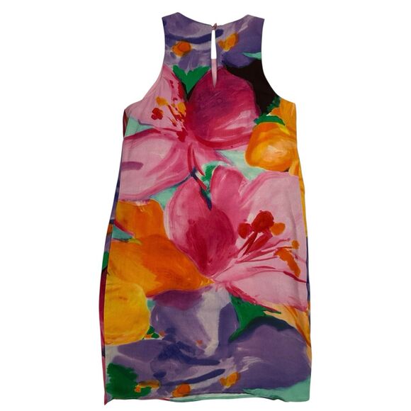Lauren Ralph Lauren Floral Watercolor Overlay Crepe Shift Dress Size 2 Petite - Picture 4 of 11